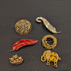 Set Of 6 brooches